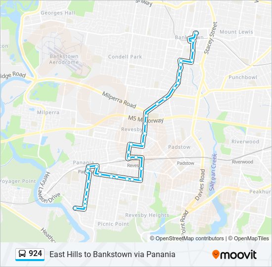 Mapa de 924 de autobús