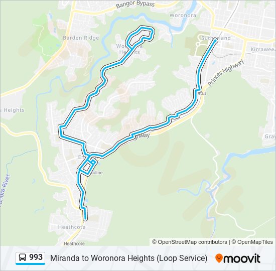 Mapa de 993 de autobús