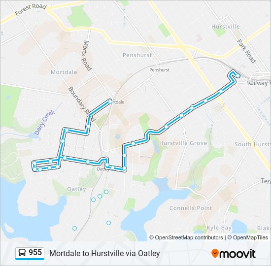 955 bus Line Map