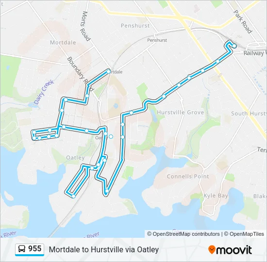 955 Bus Line Map