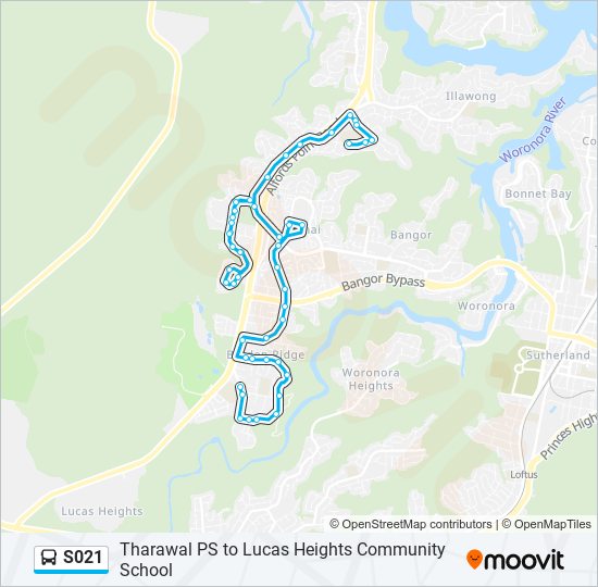 Mapa de S021 de autobús