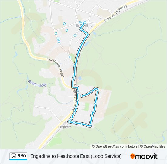 Mapa de 996 de autobús