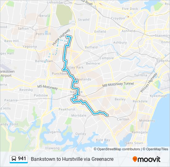 Mapa de 941 de autobús