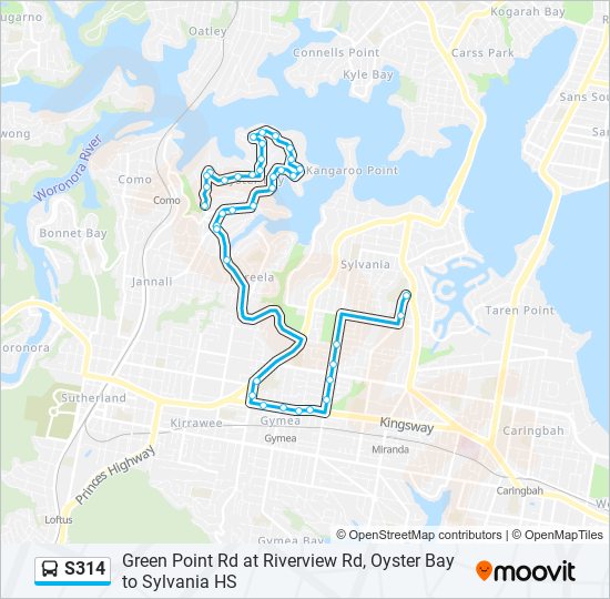 S314 bus Line Map