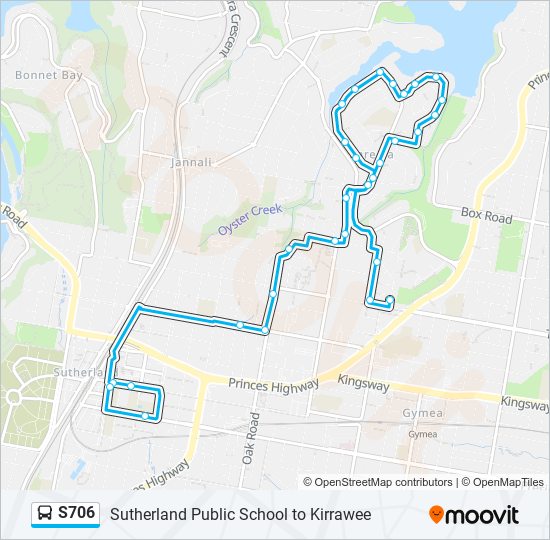 S706 bus Line Map