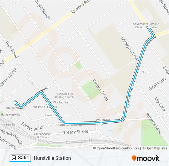 S361 bus Line Map