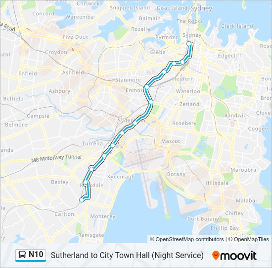 n10 Route: Schedules, Stops & Maps - Kogarah Station (Updated)