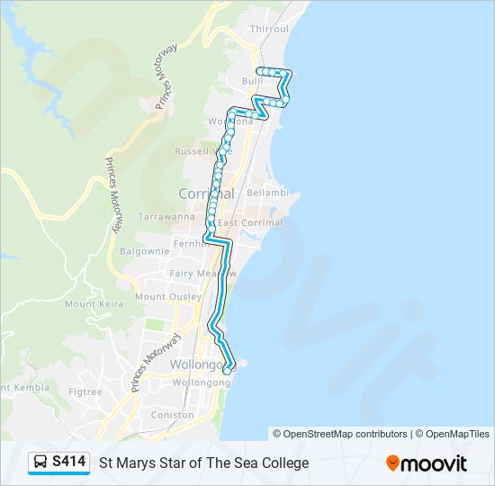 S414 bus Line Map