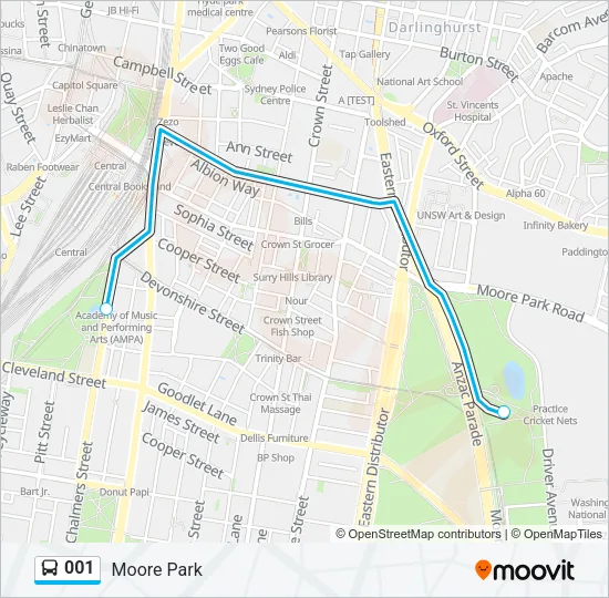 001 Bus Line Map