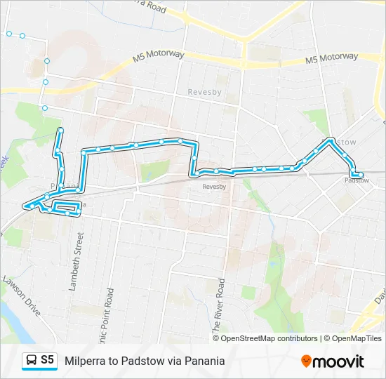 S5 Postcode Map S5 Route: Schedules, Stops & Maps - Padstow Stn (Updated)