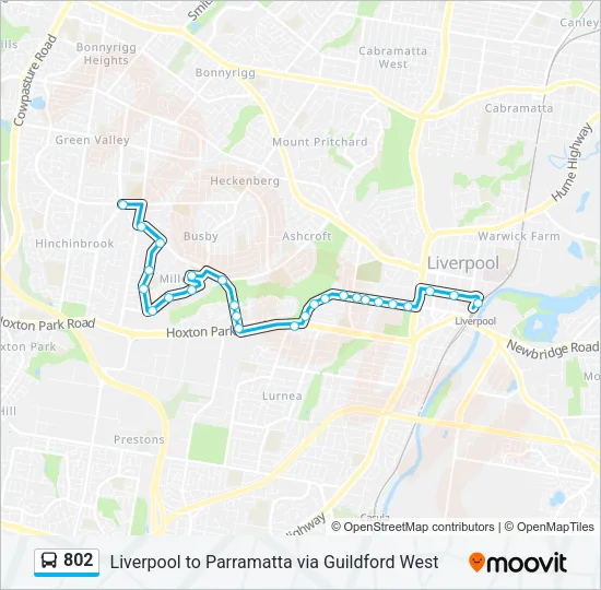 802 Bus Line Map