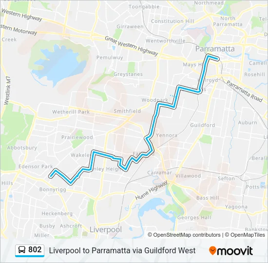 802 Bus Line Map