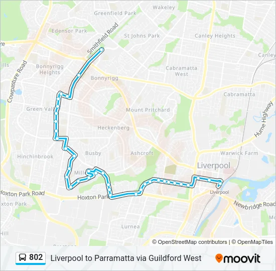 802 Bus Line Map