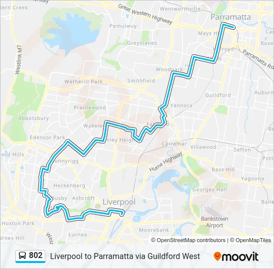 802 Bus Line Map