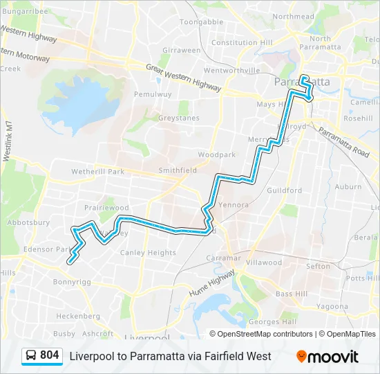 804 Bus Line Map