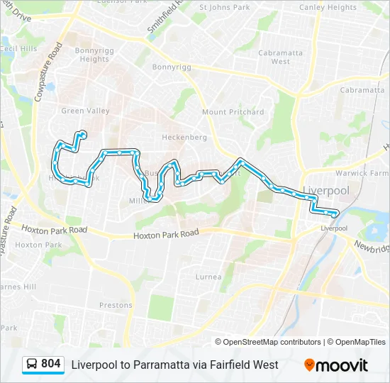 804 Bus Line Map