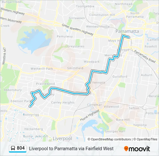 804 Bus Line Map