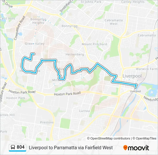 804 Route - Liverpool to Parramatta via Fairfield West: Schedules ...
