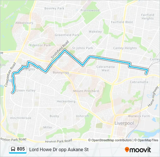 805 Bus Line Map
