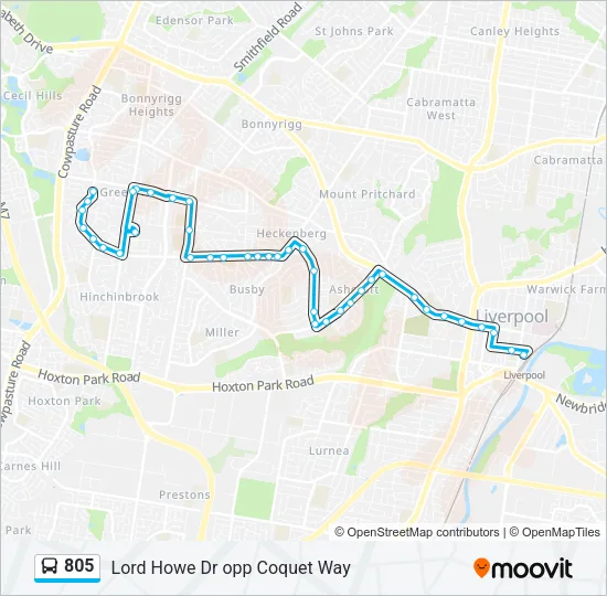 805 Bus Line Map