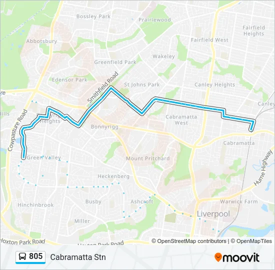 805 Bus Line Map