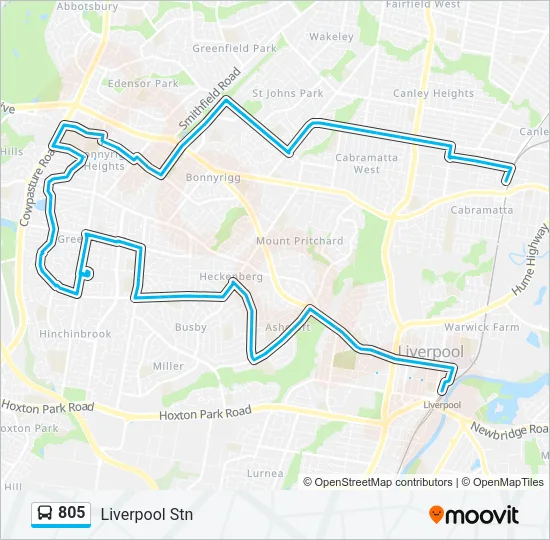 805 Bus Line Map