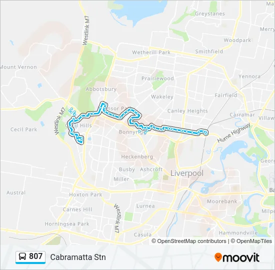 807 Bus Line Map