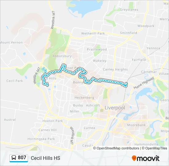 807 Bus Line Map