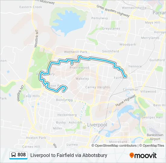 808 Bus Line Map