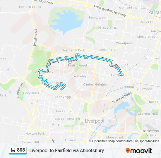 808 Bus Line Map