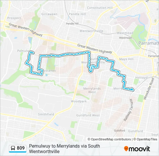 809 Bus Line Map