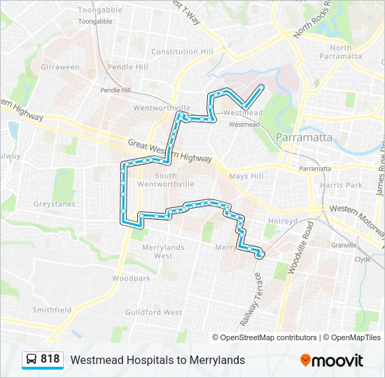 818 Bus Line Map