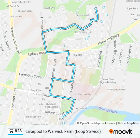 823 Bus Line Map