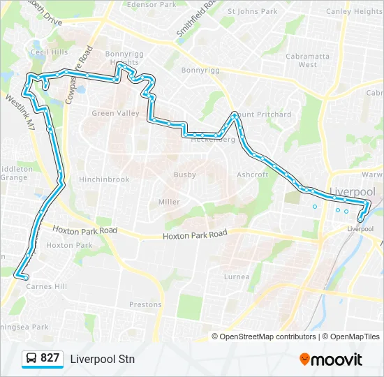 827 Bus Line Map