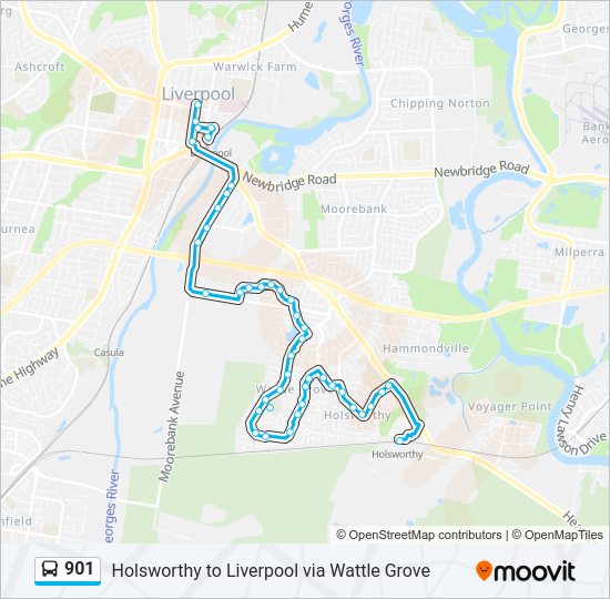 901 bus Line Map