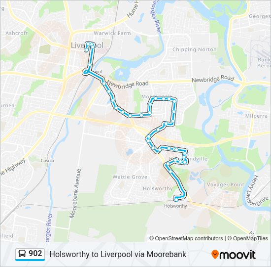 902 Route: Schedules, Stops & Maps - George St Opp Westfield Liverpool ...