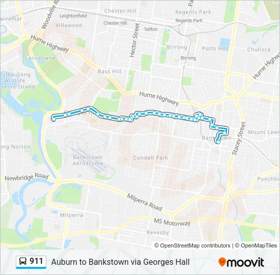 911 Bus Line Map