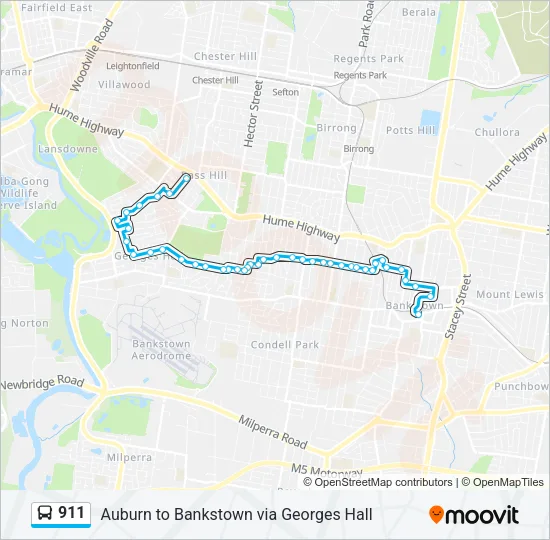 911 Bus Line Map