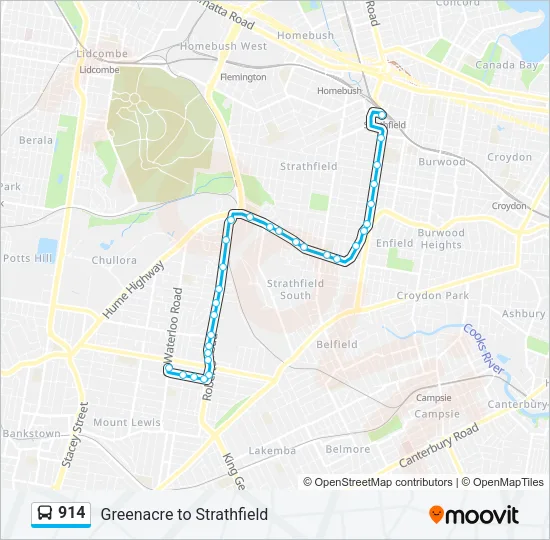 914 Bus Line Map