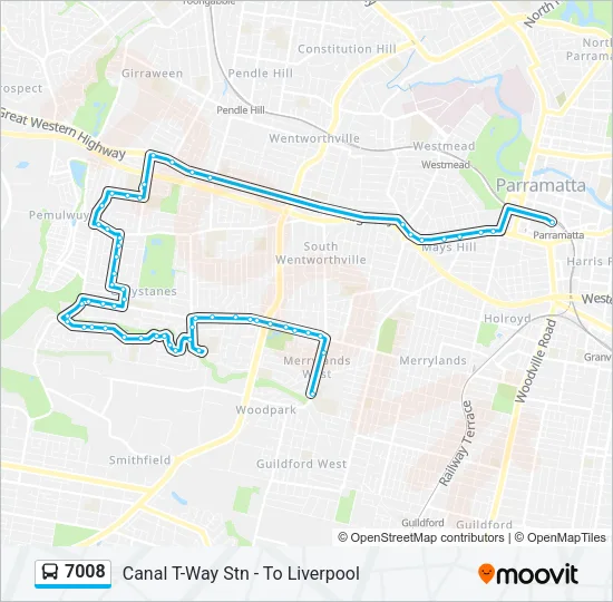 7008 Bus Line Map