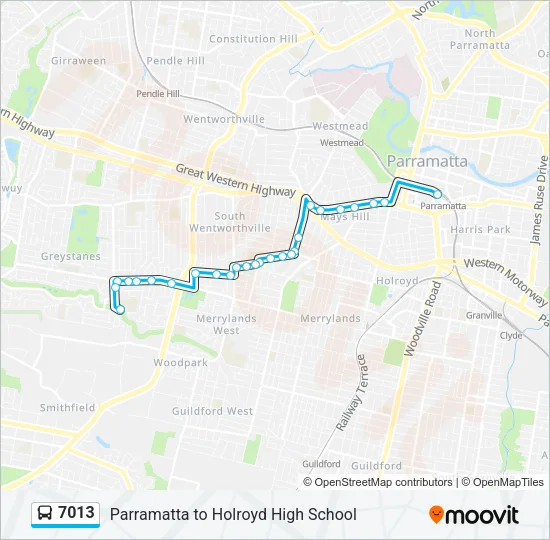 7013 Bus Line Map