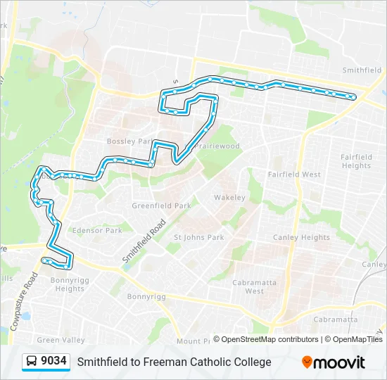 9034 Bus Line Map