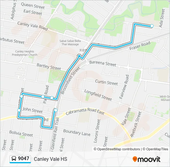 9047 Route: Schedules, Stops & Maps - Canley Vale HS (Updated)