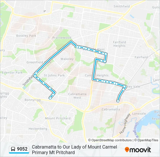 9052 Bus Line Map