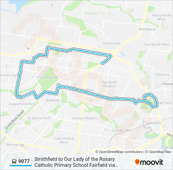 9077 Bus Line Map