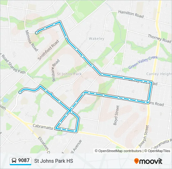 9087 Bus Line Map