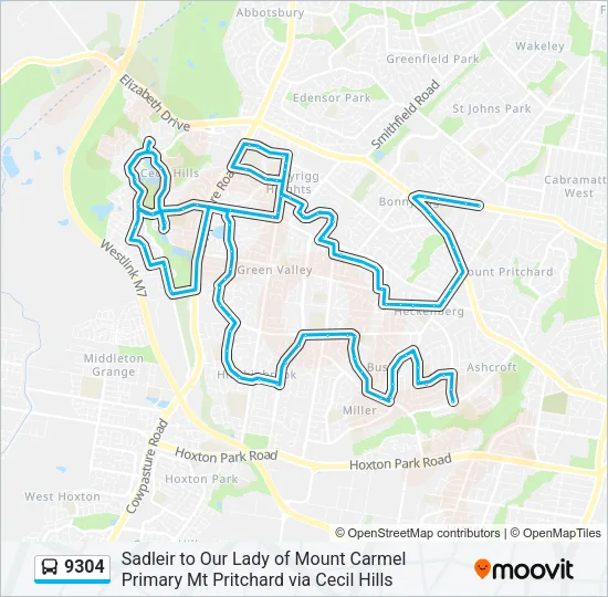 9304 Bus Line Map