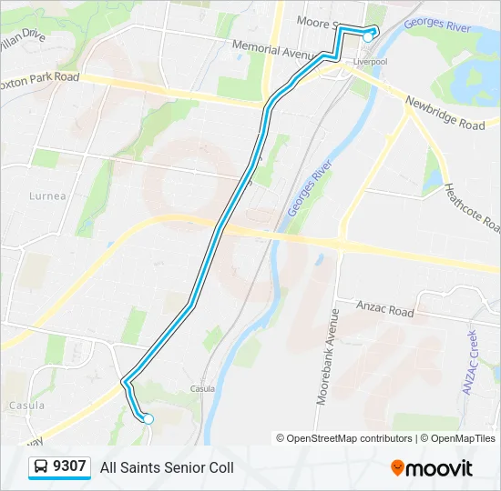 9307 Bus Line Map