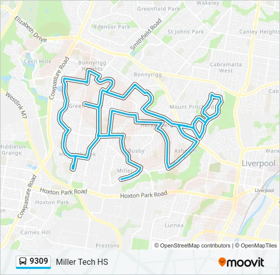9309 Bus Line Map