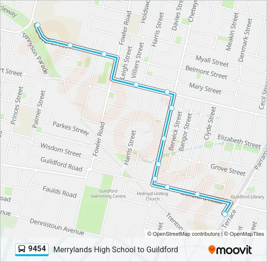 9454 Bus Line Map